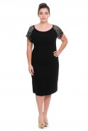 Short Black Oversized Evening Dress NZ8348