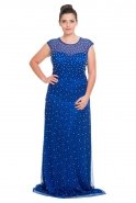 Long Sax Blue Oversized Evening Dress O4271