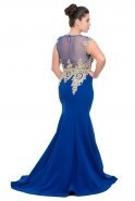 Long Sax Blue Oversized Evening Dress O4272