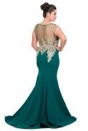 Long Emerald Green Oversized Evening Dress O4272