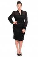 Short Black Oversized Evening Dress O8045