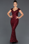 Long Burgundy Mermaid Prom Dress ABU1021
