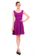 Short Purple Evening Dress T2437