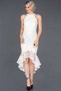 Midi White Laced Invitation Dress ABK681