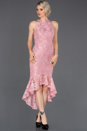 Midi Powder Color Laced Invitation Dress ABK681