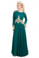 Emerald Green Hijab Dress O9084