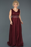 Burgundy Long Plus Size Evening Dress ABU963