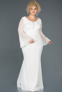 Long White Mermaid Prom Dress ABU1050