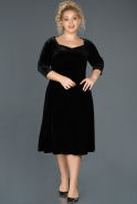Midi Black Plus Size Evening Dress ABK684