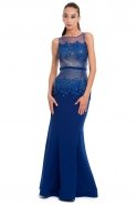 Long Sax Blue Evening Dress S4160