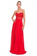 Long Red Sweetheart Evening Dress F2641