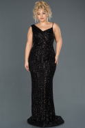 Long Black Oversized Evening Dress ABU1052