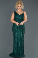 Long Emerald Green Oversized Evening Dress ABU1052