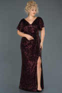 Long Burgundy Plus Size Evening Dress ABU1006