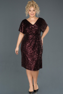 Short Burgundy Oversized Evening Dress ABK687