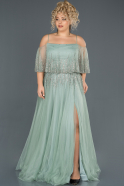 Long Turquoise Plus Size Evening Dress ABU1055