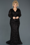 Long Black Plus Size Evening Dress ABU1054