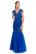 Long Sax Blue Evening Dress S4161