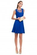 Short Sax Blue Invitation Dress T2536