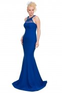 Sax Blue Mermaid Evening Dress C7037