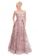 Long Rose Colored Sweetheart Evening Dress S4307