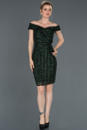 Short Emerald Green Invitation Dress ABK721
