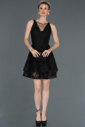Short Black Laced Prom Gown ABK606