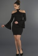 Short Black Evening Dress D9136