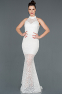 Long White Mermaid Velvet Dress ABU1101