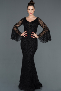 Long Black Mermaid Velvet Evening Dress ABU1103