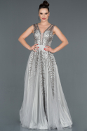 Long Grey Engagement Dress ABU1104