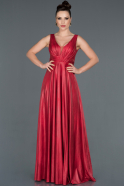 Long Red Leather Invitation Dress ABU1105