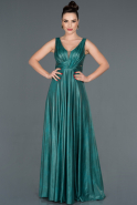 Long Emerald Green Leather Invitation Dress ABU1105