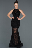 Long Black Mermaid Velvet Dress ABU1101