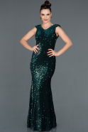 Long Emerald Green Mermaid Velvet Evening Dress ABU1094