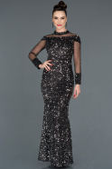 Long Black-Silver Mermaid Prom Dress ABU1110