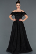 Long Black Engagement Dress ABU1113