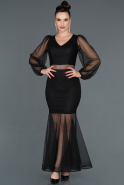 Long Black Mermaid Prom Dress ABU1115