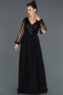 Long Black Engagement Dress ABU1102