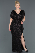 Long Black Plus Size Evening Dress ABU1006