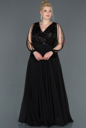Long Black Plus Size Evening Dress ABU1123