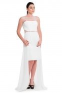 High-Low White Evening Dress O4410