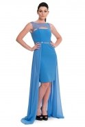 High-Low Blue Evening Dress O4410