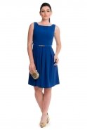 Short Sax Blue Coctail Dress T2577