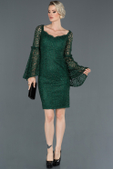 Short Emerald Green Laced Invitation Dress ABK737