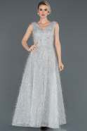 Long Silver Engagement Dress ABU1131