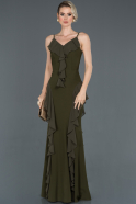 Olive Drab Long Prom Gown ABU624