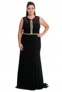 Long Black Oversized Evening Dress M1517