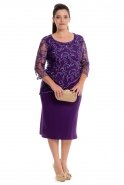 Purple Oversized Evening Dress ABK074