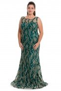 Long Emerald Green Plus Size Dress S4313